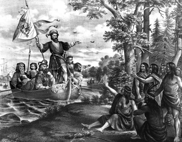 Christopher Columbus's landing at San Salvador Island